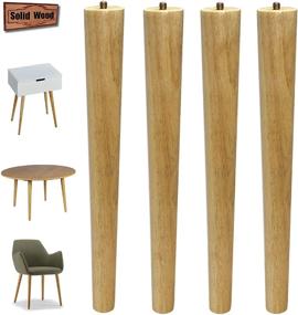 img 1 attached to 🪑 Sopicoz 16-inch Wood Furniture Legs for Coffee Table and End Table - Mid-Century Modern DIY Tapered Natural Threaded Legs with 5/16'' Hanger Bolts (Pack of 4)