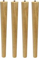 🪑 sopicoz 16-inch wood furniture legs for coffee table and end table - mid-century modern diy tapered natural threaded legs with 5/16'' hanger bolts (pack of 4) логотип