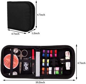 img 2 attached to L-Hydrone Sewing Kit for Needles: Premium DIY Sewing Supplies Organizer with 28 Essential Sewing Items, Scissors, Thimble, and Carrying Case (Black S)