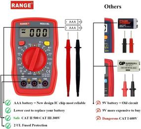 img 3 attached to 🔧 RANGE Digital Multimeter and Volt Tester with Continuity, Diode and Resistance Test - Dual Fused for Anti-Burn (Red)