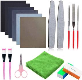 img 4 attached to 🛠️ Complete 17 PCS Resin Casting Tools Set for Jewelry Making: File, Sand Papers, Polishing Blocks, Cloth, Scissors, Brushes