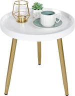 🌼 metal round side end table - anti-rust, waterproof outdoor/indoor use nightstand/sofa table, accent coffee table (m, white) logo