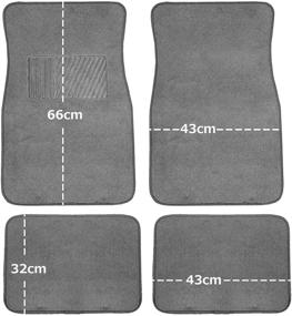 img 3 attached to FH Group F14403GRAY Gray Carpet Floor Mat Set with Heel Pad - 4-Piece Deluxe for Cars, Trucks, Vans & SUVs: Premium Quality & Ultimate Protection