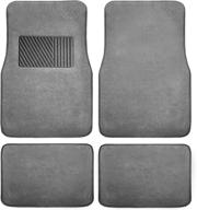 fh group f14403gray gray carpet floor mat set with heel pad - 4-piece deluxe for cars, trucks, vans & suvs: premium quality & ultimate protection logo