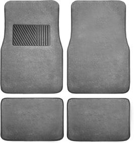 img 4 attached to FH Group F14403GRAY Gray Carpet Floor Mat Set with Heel Pad - 4-Piece Deluxe for Cars, Trucks, Vans & SUVs: Premium Quality & Ultimate Protection