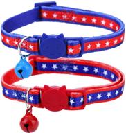 🐱 2-pack cat collar breakaway safety adjustable collars with bell for kittens - boombone usa логотип