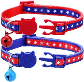 img 3 attached to 🐱 2-Pack Cat Collar Breakaway Safety Adjustable Collars with Bell for Kittens - BoomBone USA