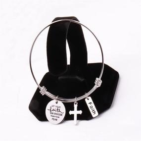 img 2 attached to RUNXINTD Christian Bracelet - Amplify Your Faith, Overcome Fear - Religious Jewelry (Silver Bracelet)