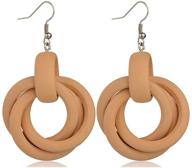 🌟 heavstjer fashion simple wood multi circle drop dangle earrings: trendy and stylish accessories for every occasion logo