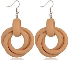 img 4 attached to 🌟 Heavstjer Fashion Simple Wood Multi Circle Drop Dangle Earrings: Trendy and Stylish Accessories for Every Occasion