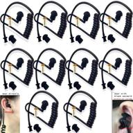 10pcs lsgoodcare replacement coil audio tubes with earbuds eartips - compatible for motorola, midland, 🎧 and kenwood two way radio surveillance headset earpiece - twist on acoustic tubes in sleek black color logo