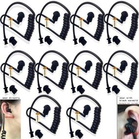 img 4 attached to 10Pcs Lsgoodcare Replacement Coil Audio Tubes with Earbuds Eartips - Compatible for Motorola, Midland, 🎧 and Kenwood Two Way Radio Surveillance Headset Earpiece - Twist On Acoustic Tubes in Sleek Black Color