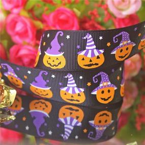 img 1 attached to 🎃 Halloween Ribbon: 36 Yards of Festive Bat, Spider Web, Pumpkin, Ghost & Witch Hat Designs - Perfect 1 Inch Width for Holiday Decor & Party Supplies!