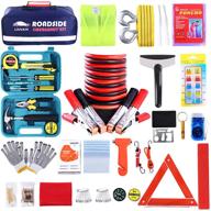 premium 142 piece automotive roadside assistance emergency kit for winter car safety - includes multipurpose emergency pack, jumper cables (8 foot), and essential road kit supplies logo