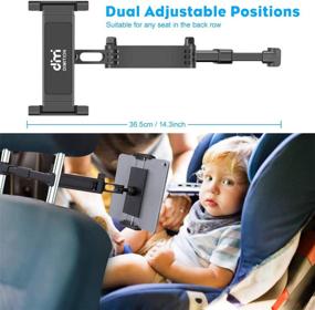 img 1 attached to 🚗 Car Back Seat Tablet Holder, DM Tablet Car Mount for Headrest - Suitable for iPad, Samsung Galaxy Tab, Switch, Kindle Fire, Microsoft Surface, Mobile Phone (Black)