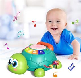 img 4 attached to CUTE STONE Baby Learning Toy: Musical Turtle Toy with Lights & Sounds, Electronic Early Educational Developmental Toys, English Learning, Pretend Phone Call - Xmas Gift for 6-12 Months Infants Toddlers