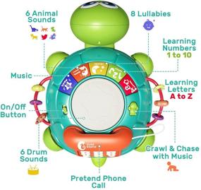 img 1 attached to CUTE STONE Baby Learning Toy: Musical Turtle Toy with Lights & Sounds, Electronic Early Educational Developmental Toys, English Learning, Pretend Phone Call - Xmas Gift for 6-12 Months Infants Toddlers