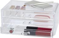 clear & stackable: richards homewares 3-drawer clearly chic cosmetic organizer logo