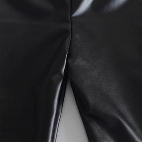 img 1 attached to Trendy and Stylish Messy Code Baby Girls Pants: Faux Leather Leggings for Toddlers