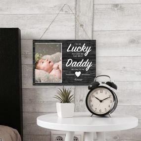 img 2 attached to 🖼️ Personalized Father's Day Gift: 5x7 Wood Picture Frame for Dad - Unique Wall/Desk Frame for Daughter/Son/Wife with Holder (02)