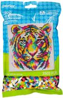 🐯 creative craft kit: perler rainbow tiger pattern and fuse bead set - 11'' x 11'', 3503pc logo