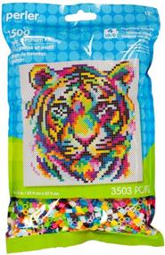 img 3 attached to 🐯 Creative Craft Kit: Perler Rainbow Tiger Pattern and Fuse Bead Set - 11'' x 11'', 3503pc