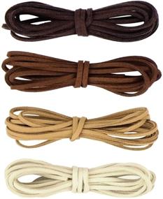 img 4 attached to 🧵 Whaline Leather Cord Suede String - Ideal for Bracelets, Necklaces, Beading, Jewelry Making, DIY Handmade Crafts - 4 Pieces, 4 Colors - 2mm x 2m