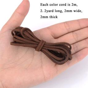 img 2 attached to 🧵 Whaline Leather Cord Suede String - Ideal for Bracelets, Necklaces, Beading, Jewelry Making, DIY Handmade Crafts - 4 Pieces, 4 Colors - 2mm x 2m