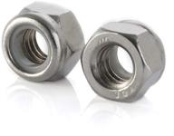 🔩 50 pcs of stainless steel 18-8 (304) bright finish nylon insert hex lock nuts in 3/8-16 size логотип