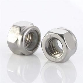 img 2 attached to 🔩 50 PCS of Stainless Steel 18-8 (304) Bright Finish Nylon Insert Hex Lock Nuts in 3/8-16 Size