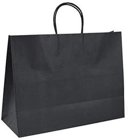 img 1 attached to GSSUSA 16x6x12 Black Kraft Paper Bags - Handles, Gift Bags, Small Business, Paper Shopping, Grocery, Boutique, Merchandise, Food Service Take Out - Bulk 25 Pack