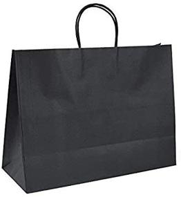 img 2 attached to GSSUSA 16x6x12 Black Kraft Paper Bags - Handles, Gift Bags, Small Business, Paper Shopping, Grocery, Boutique, Merchandise, Food Service Take Out - Bulk 25 Pack
