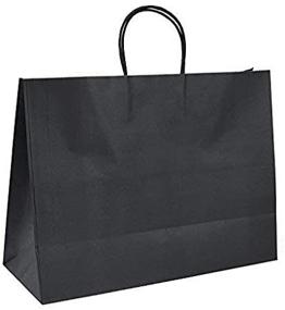 img 4 attached to GSSUSA 16x6x12 Black Kraft Paper Bags - Handles, Gift Bags, Small Business, Paper Shopping, Grocery, Boutique, Merchandise, Food Service Take Out - Bulk 25 Pack
