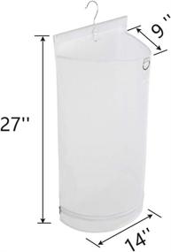 img 3 attached to 🧺 ALYER Hanging Semi Round Storage Mesh Bag: Convenient Collapsible Laundry Hamper Basket with Durable Hanger in White