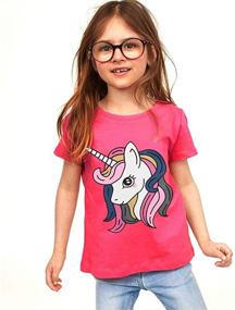 img 3 attached to EULLA Organic Cotton Toddler Girls' Unicorn T-Shirt ~ Soft Short-Sleeve Shirt ~ Ultra Comfy Top Tee