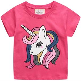 img 4 attached to EULLA Organic Cotton Toddler Girls' Unicorn T-Shirt ~ Soft Short-Sleeve Shirt ~ Ultra Comfy Top Tee