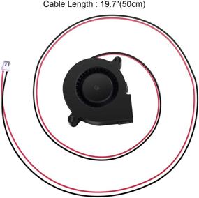 img 1 attached to 🌬️ 2-Pack 5015 Dual Ball Bearing Cooling Blower Fans | DC 24V 0.10A~0.15A | 2-Pin Connector | 50mmx15mm