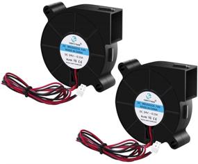 img 4 attached to 🌬️ 2-Pack 5015 Dual Ball Bearing Cooling Blower Fans | DC 24V 0.10A~0.15A | 2-Pin Connector | 50mmx15mm