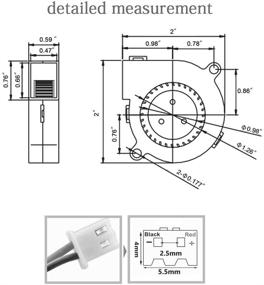 img 3 attached to 🌬️ 2-Pack 5015 Dual Ball Bearing Cooling Blower Fans | DC 24V 0.10A~0.15A | 2-Pin Connector | 50mmx15mm