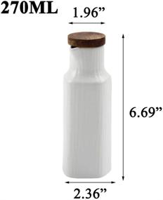 img 3 attached to 🍶 Danmu Ceramic Dispenser Bottle Set Kitchen 270ml - Oil, Vinegar, Soy Sauce, Maple Syrup (Black + White) 2 Pack