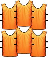 👕 sportsrepublik 6-pack scrimmage vests for kids, youth, and adults - soccer pennies logo