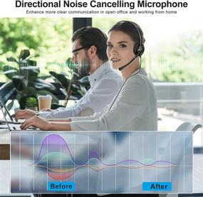 img 1 attached to Enhance Productivity with Emaiker 1 Ear USB PC Headset: Noise Cancelling Mic, Perfect for Call Center Office, Laptop, Skype, Dragon, Teams, Zoom, Jabber Softphone Meeting, Webinar