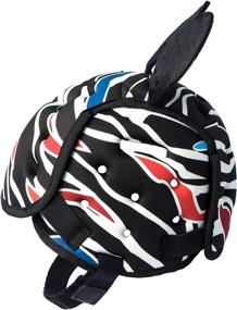 img 3 attached to 🦓 Safe and Stylish: SnugnSafe Zebra Soft Helmet, Black/White, 16-20 Inches Circumference