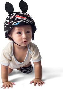 img 1 attached to 🦓 Safe and Stylish: SnugnSafe Zebra Soft Helmet, Black/White, 16-20 Inches Circumference