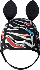 img 2 attached to 🦓 Safe and Stylish: SnugnSafe Zebra Soft Helmet, Black/White, 16-20 Inches Circumference