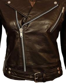 img 3 attached to UGFashions Motorcycle Genuine Lambskin Distressed Women's Clothing