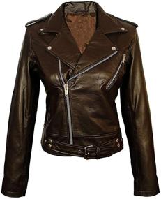 img 4 attached to UGFashions Motorcycle Genuine Lambskin Distressed Women's Clothing