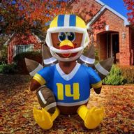 🦃 joiedomi 6-foot giant inflatable turkey football player with leds for thanksgiving decoration – ideal for thanksgiving party, indoor & outdoor, yard, garden, lawn, fall party логотип