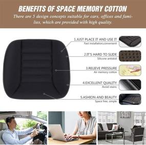 MYFAMIREA Car Seat Cushion Pad Comfort Seat Protector for Car Driver Seat  Office Chair Home Use Memory Foam Seat Cushion with Non Slip Bottom (Black)