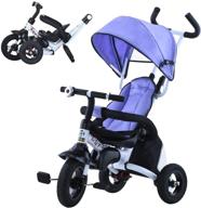 🚲 ubravoo 6-in-1 toddler tricycle: canopy, guardrail, harness, footrest, brake, foldable push trike for 1-3 year olds logo